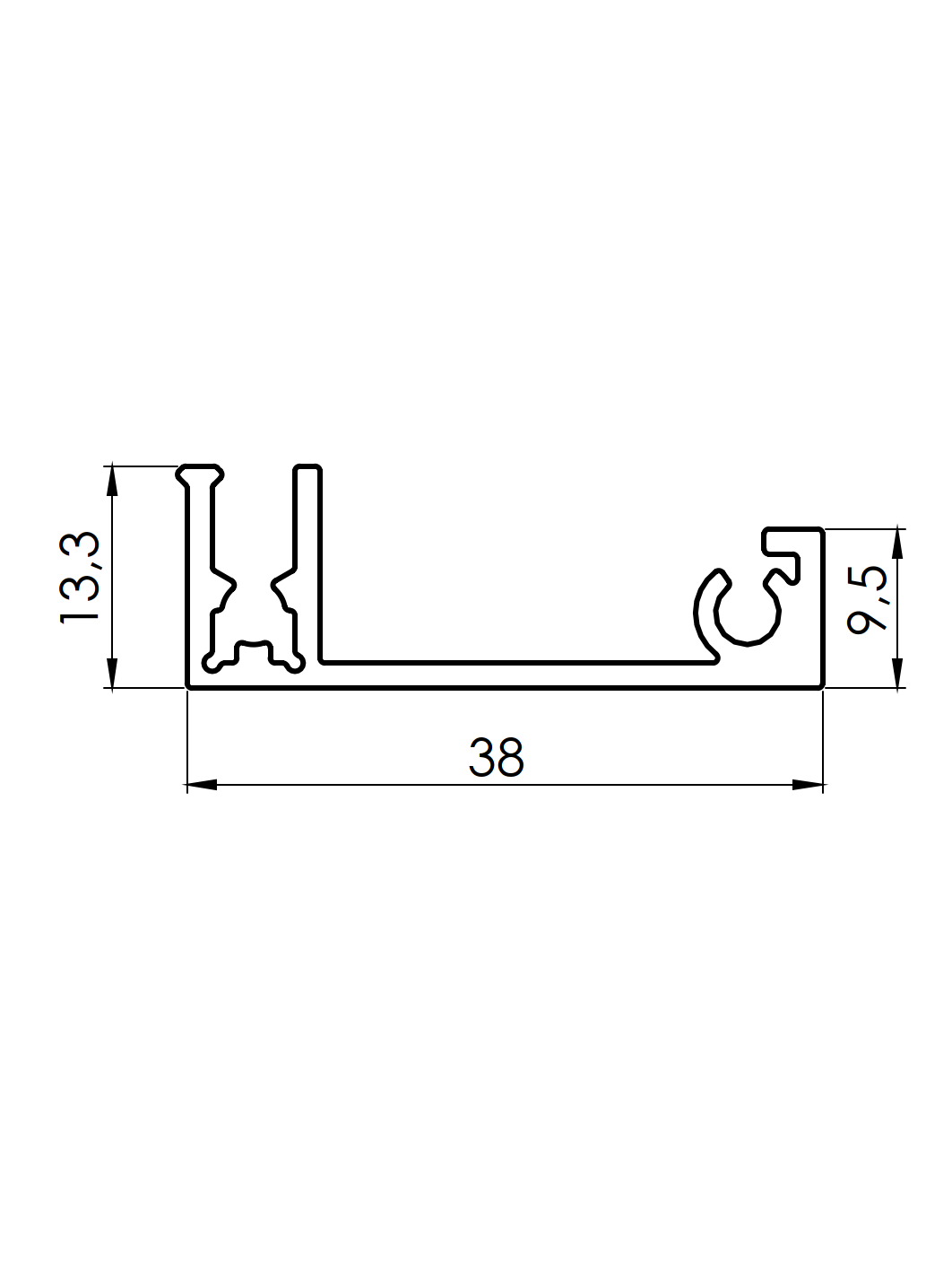Alumínium kerítés adapter betétekhez - 1200mm takaróléc