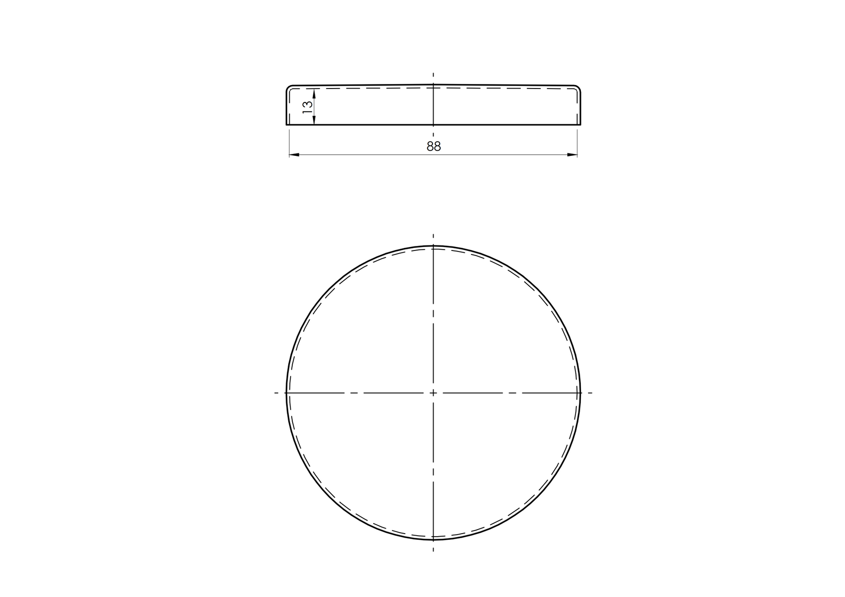 Rozetta - rozsdamentes, kerek