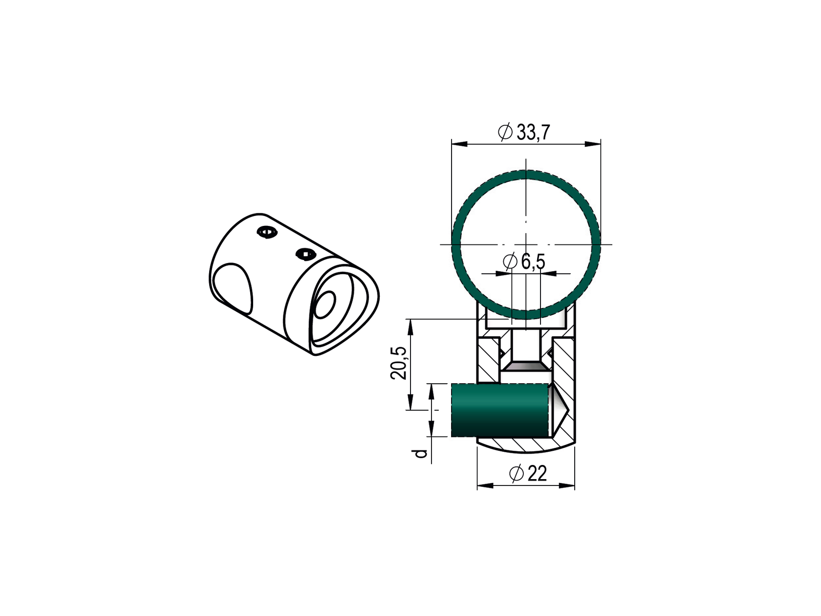 Pálcatartó körszelvényre (balos)