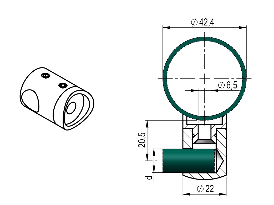 Rozsdamentes pálcatartó (balos)