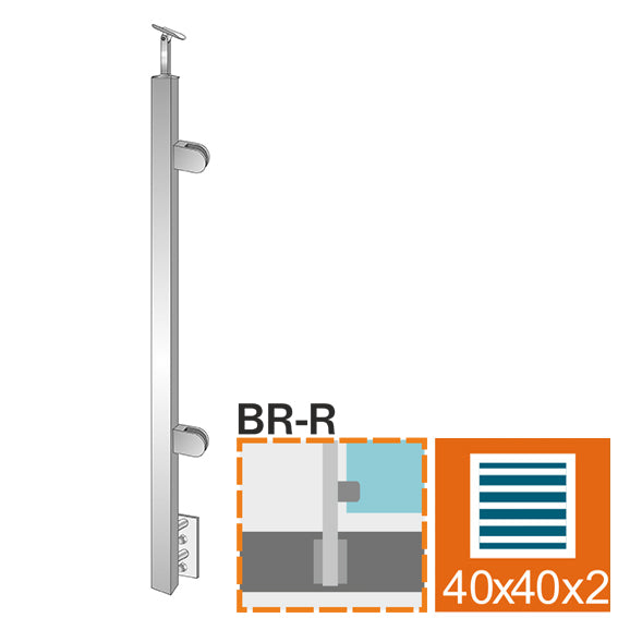 Oldalsó rögzítésű jobbos oszlop üvegkorláthoz