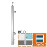 Oldalsó rögzítésű, jobbos oszlop üvegkorláthoz