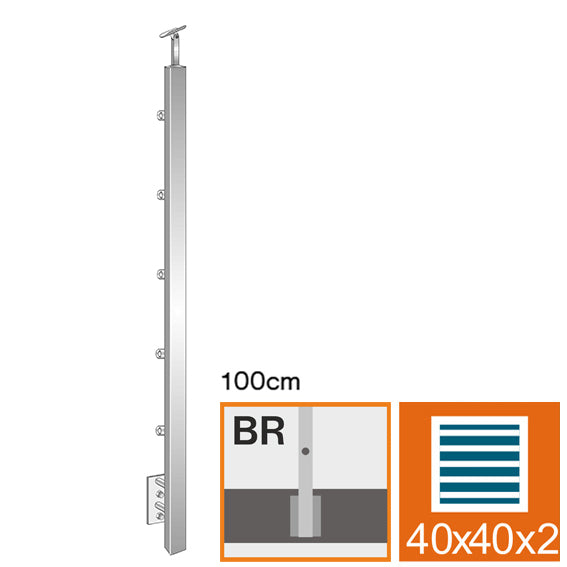 Oldalsó rögzítésű oszlop pálcás korláthoz