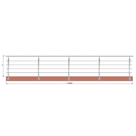 Rozsdamentes zártszelvény korlát AISI304, 40x40x2/