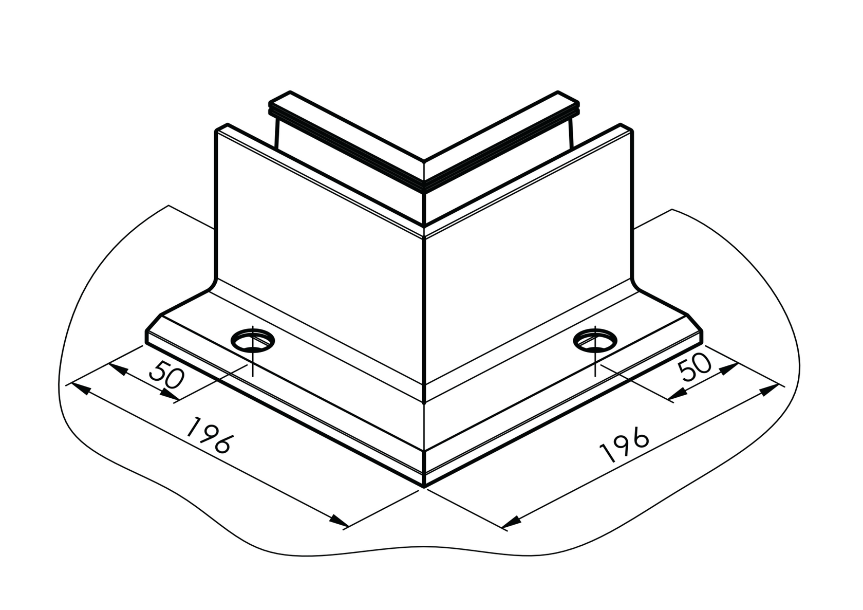 ECO alumínium profil - belső sarok (fekete)