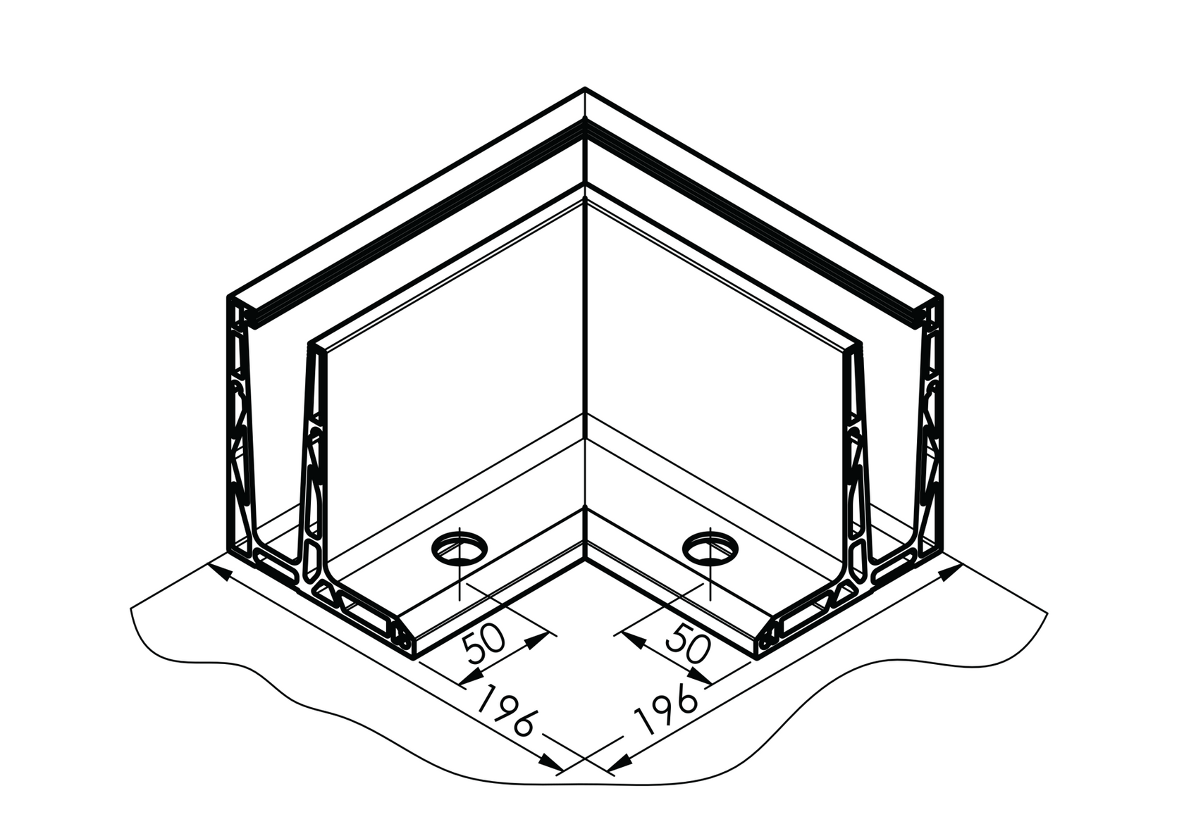 ECO alumínium profil - külső sarok