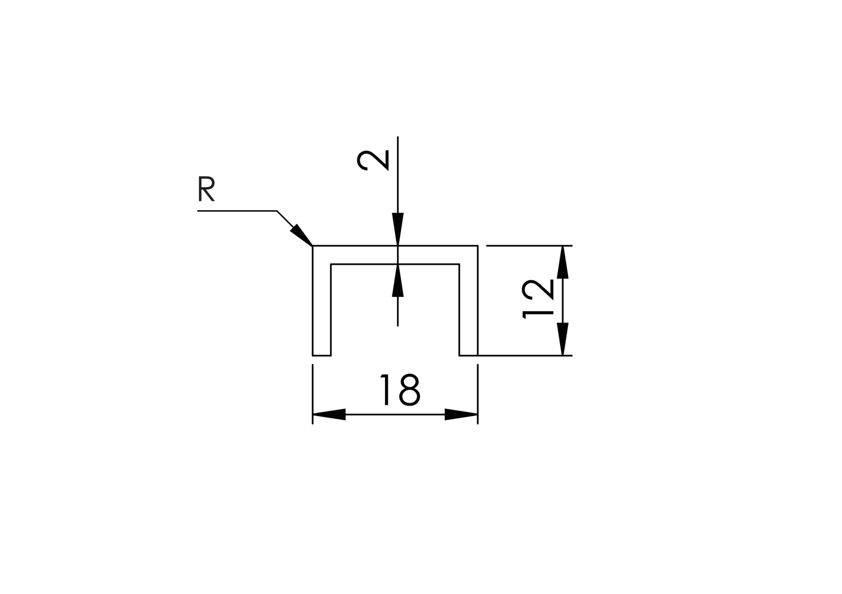Alumínium "U" profil AL