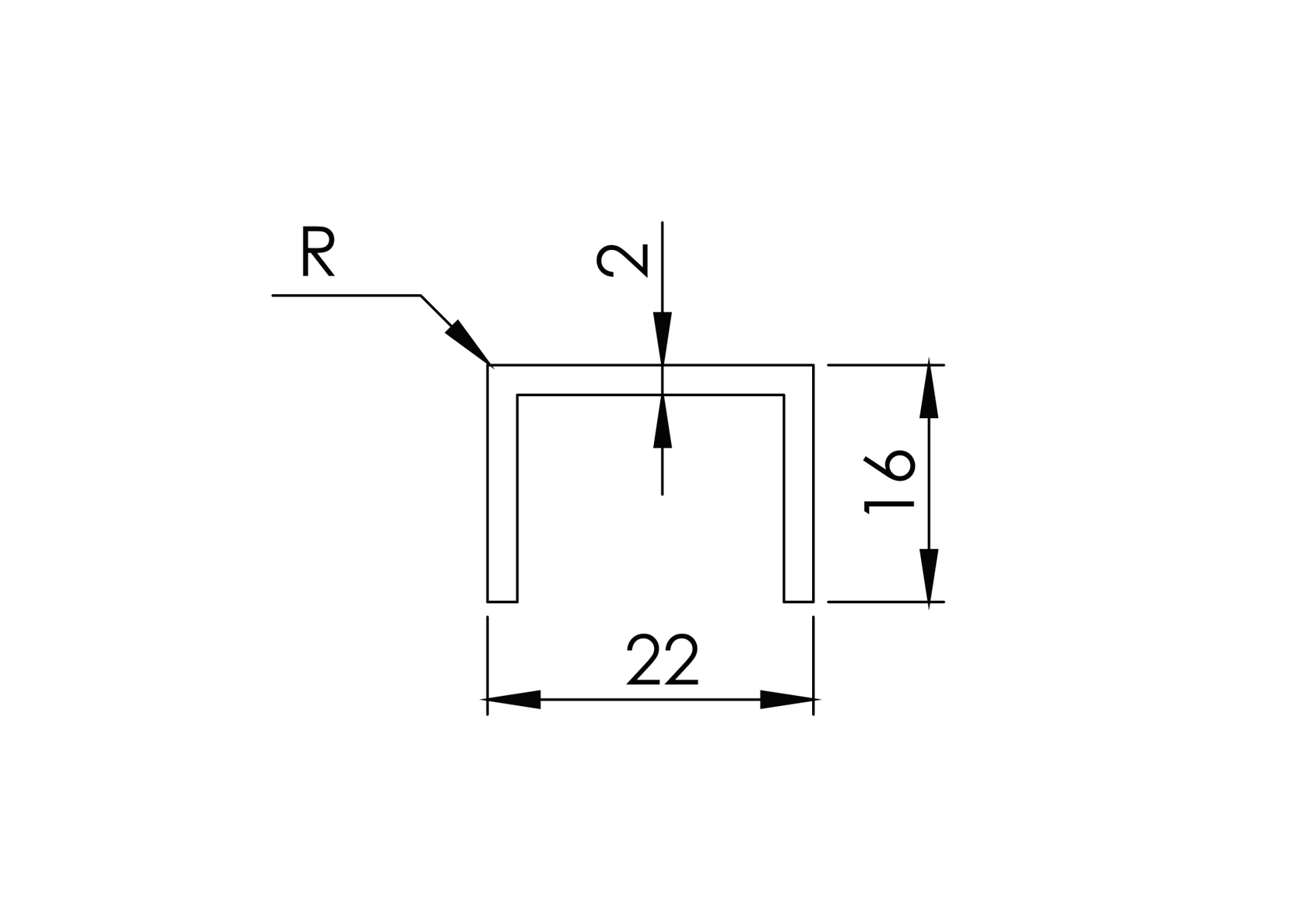 Alumínium "U" profil