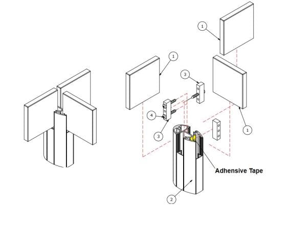 Aluminium galéria korlát sarok R