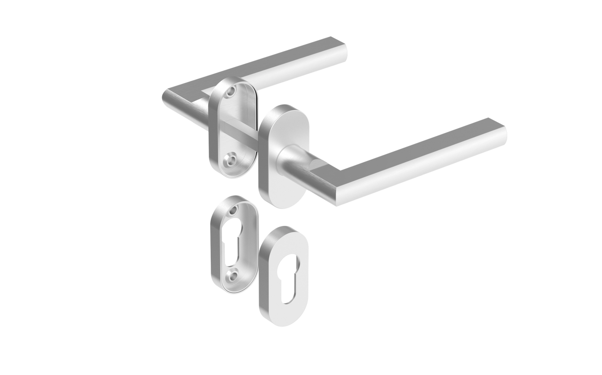 Rozsdamentes kilincs - zártakaróval AISI 304, K320