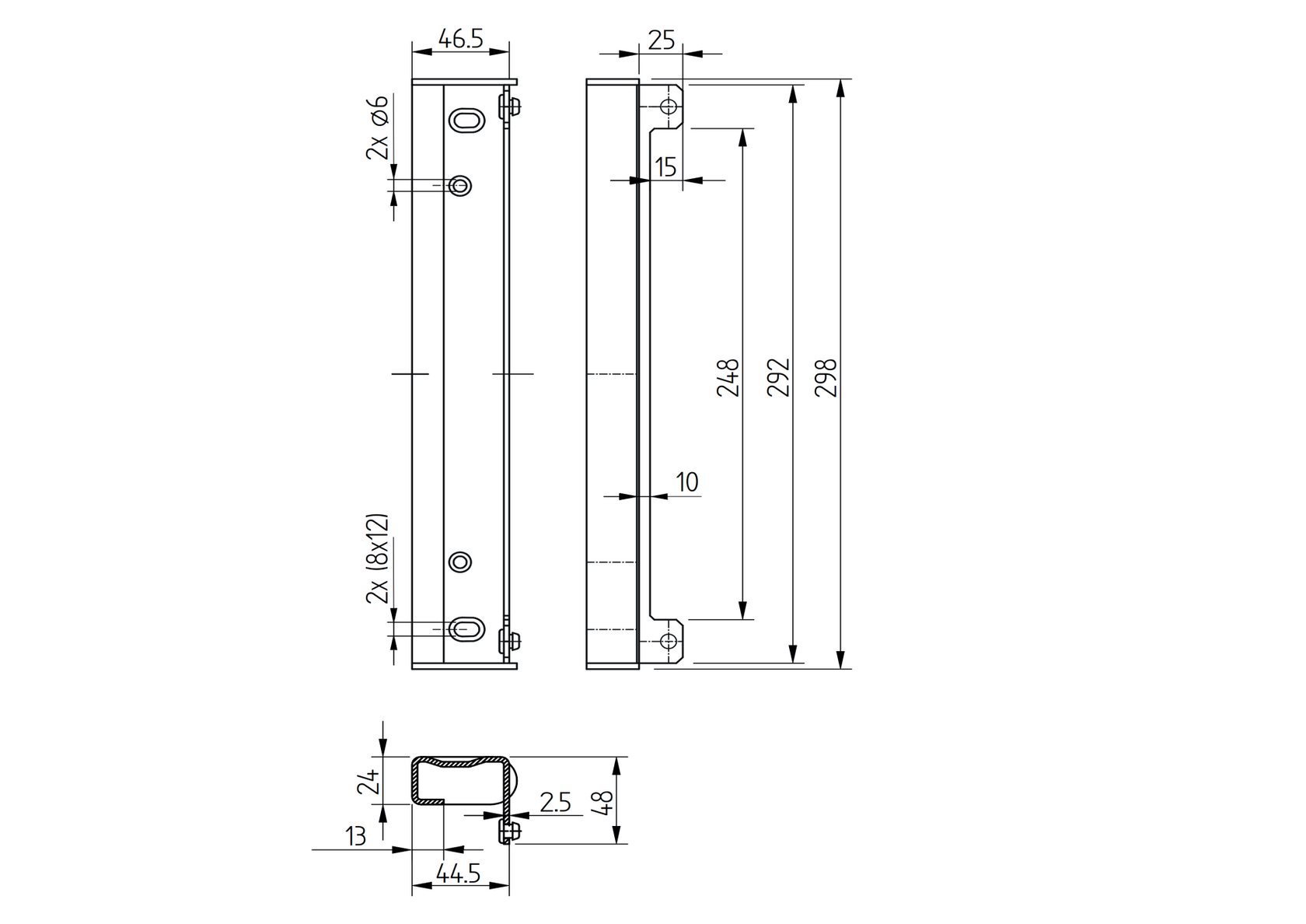 Univerzális kapuzár ütköző 40x30