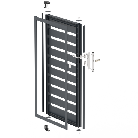 Egyszárnyú kapu 1,025x1,50m 20x100 R7016 kitöltéssel - készlet