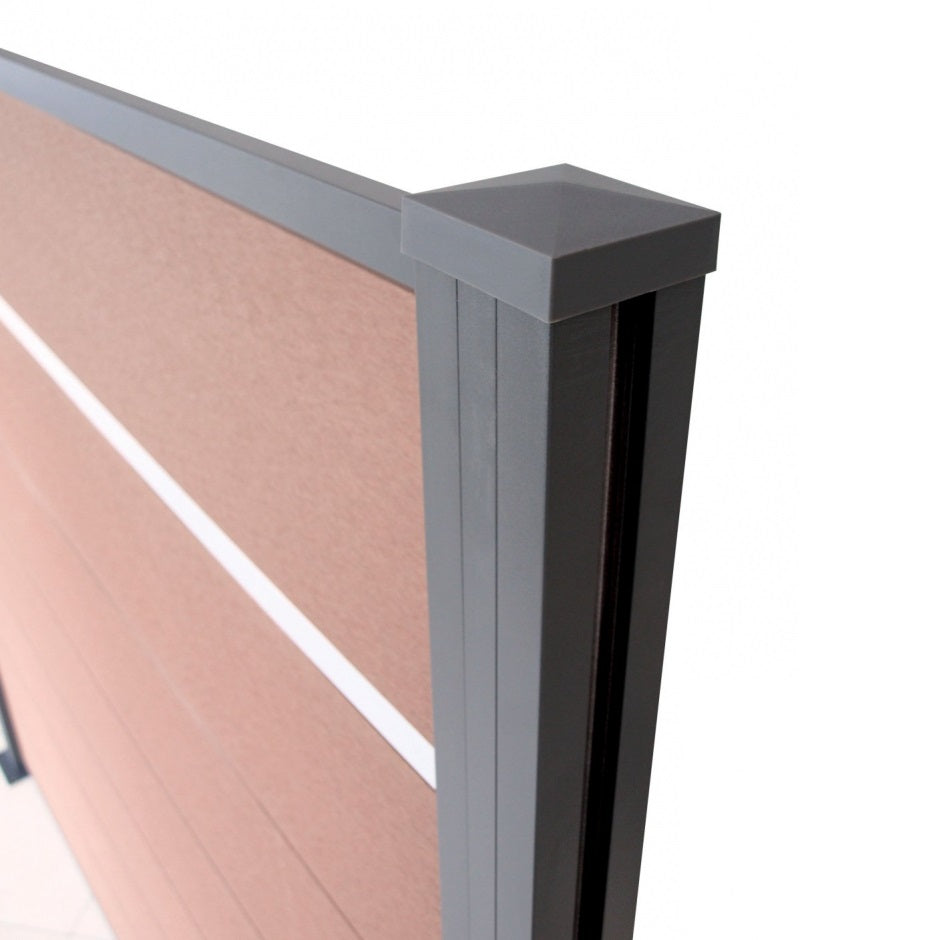 Alumínium felső sín, 1820 mm antracit WPC kerítés deszkákhoz