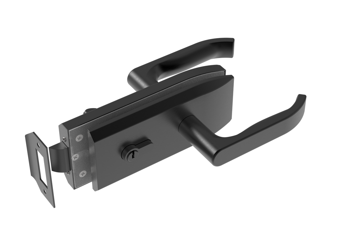 Rozsdamentes zárszerkezet üvegajtóhoz t 8,10,12mm BLACK