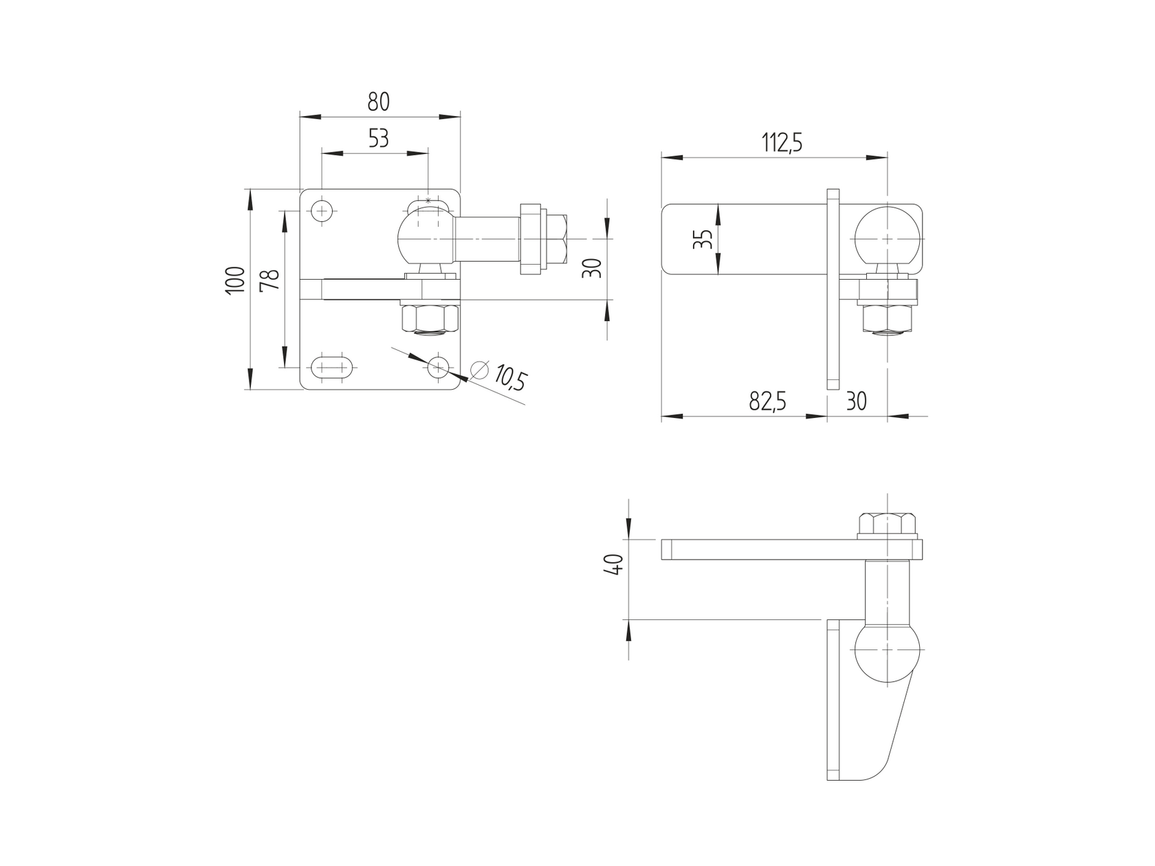 Kivetőpánt-felső 120kg