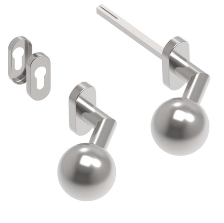 Kilincs és fix gömb - balos, rozsdamentes