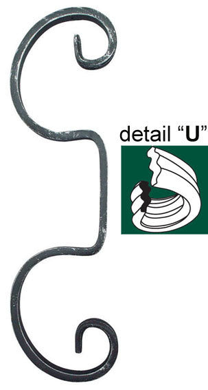 Hajlított díszelem 280x80, 12x6mm