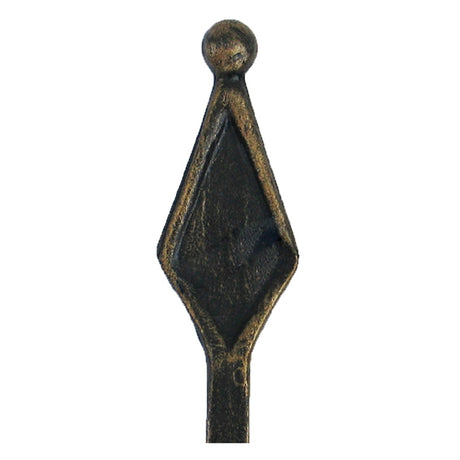 Kovácsolt csúcsdísz h120, b35, n12x12mm