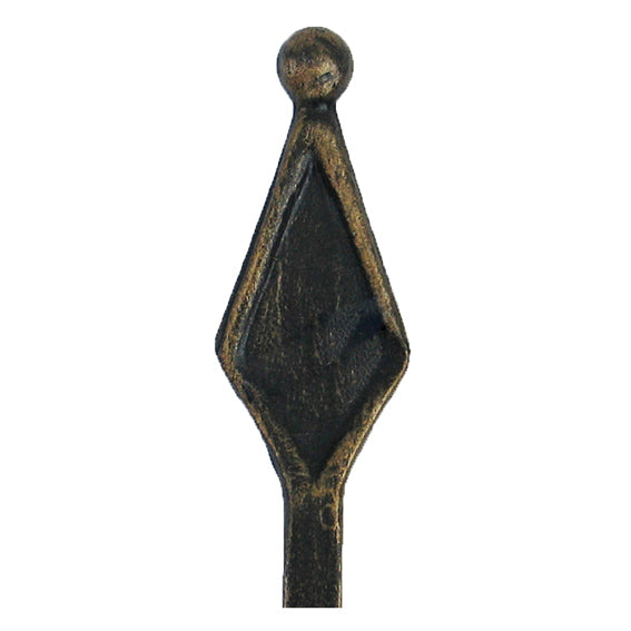 Kovácsolt csúcsdísz h120, b35, n12x12mm