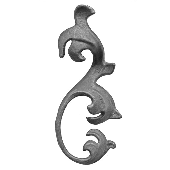 Öntötvas díszlevél -jobbos h180, b85, t4mm