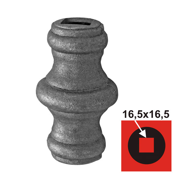 Fűzhető elem h69, D43, 16,5x16,5mm