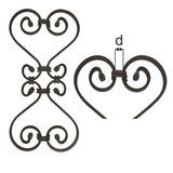 Díszelem 410x200, 12x6, d12x12mm