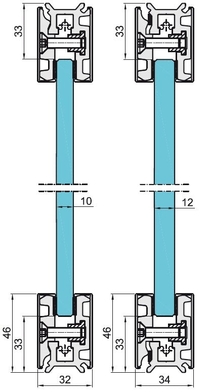 Alumínium profill garnitúra-üveg válaszfalhoz AISI