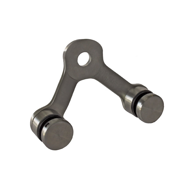 Rozsdam.kétkarospók síküvegtartó, 2xD30mm/90°