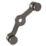 Rozsdam.kétkarospók síküvegtartó, 2xD30mm/180°