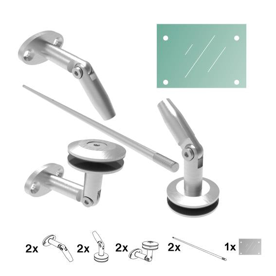 Üveg előtető garnitúra. AISI304, M12mm