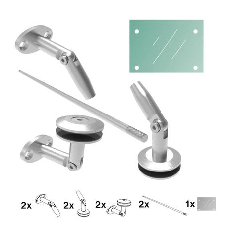 Üveg előtető garnitúra. AISI304, M12mm