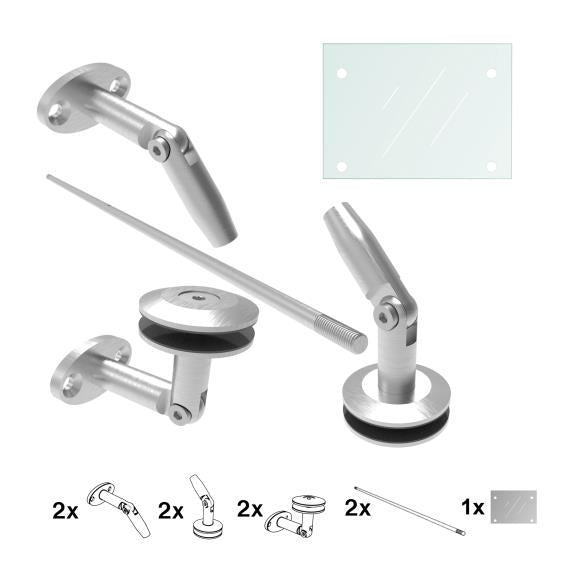 Üveg előtető garnitúra. AISI316, M12