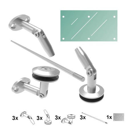 Üveg előtető garnitúra. AISI316, M12