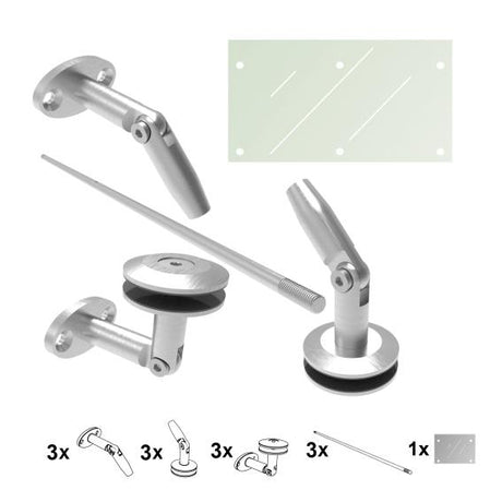 Üveg előtető garnitúra. AISI316, M12