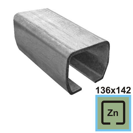 Úszókapu C-profil, horganyzott, 136x142x6 mm, L6m
