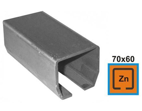 Úszókapu C-profil, horganyzott, 70x60x3,5 mm, L 3m