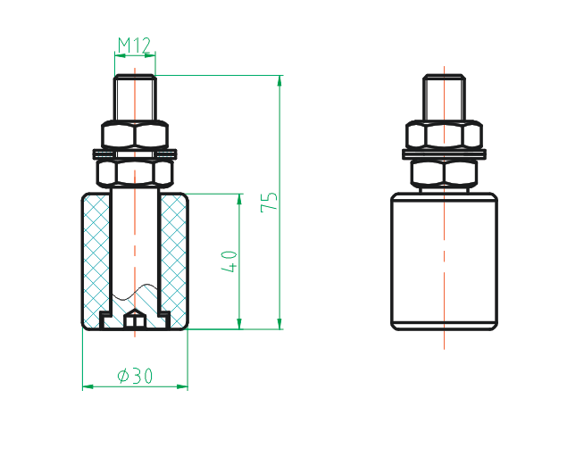 Támasztógörgő fehér PVC Zn, D30mm, white
