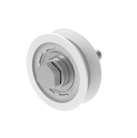 Rozsdamentes görgő tolókapuhoz-V, INOX / NEJLON, D80mm