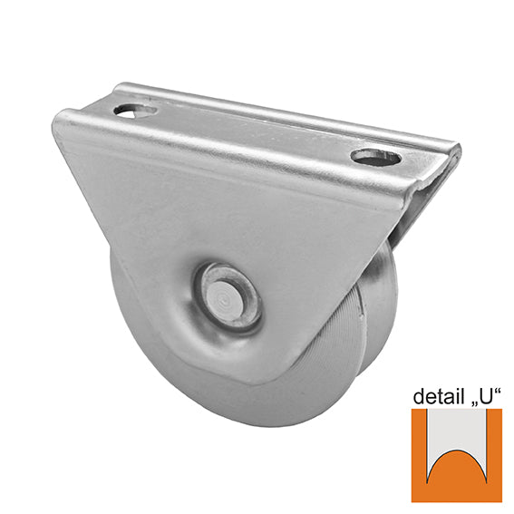 Csavarozható talpú tolókapu görgő/d16mm U, D100