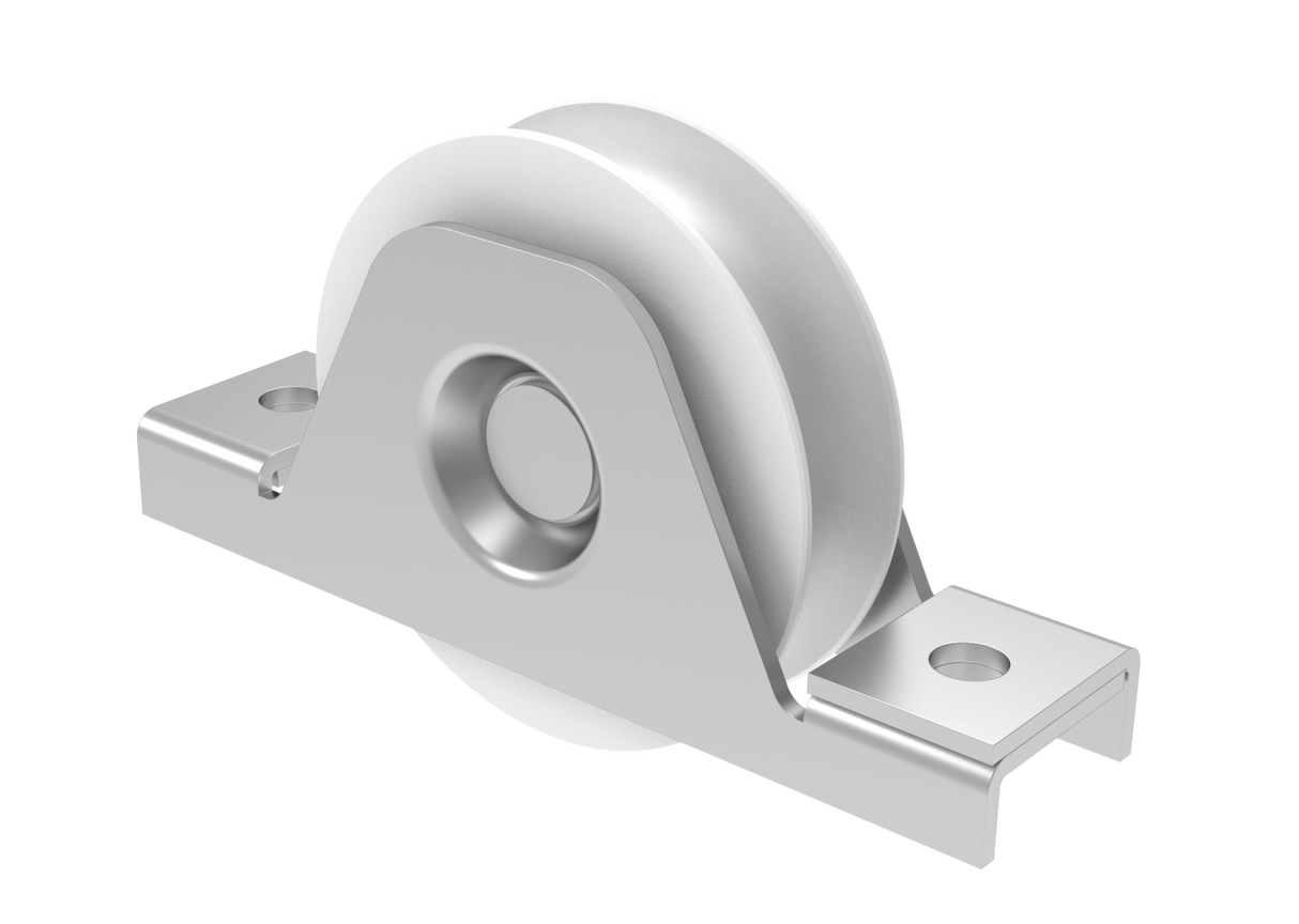 Rozsdamentes görgő tolókapuhoz-U, INOX / NEJLON, D80mm