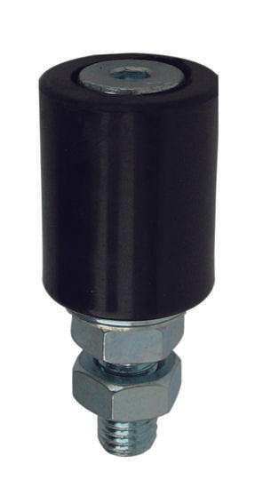 Támasztógörgő, fekete PVC Zn, D30mm, M12