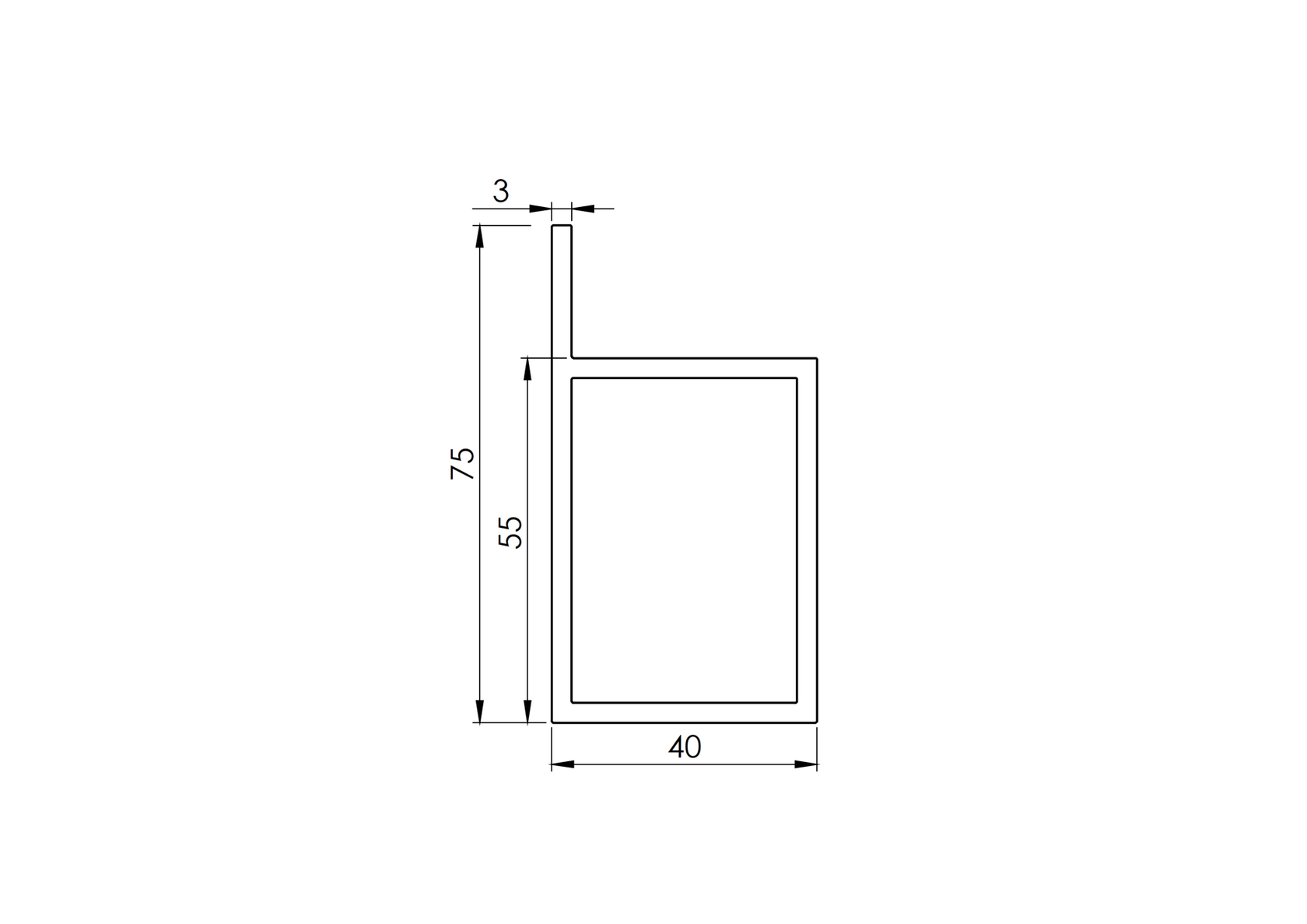 Zárt alumínium P-profil