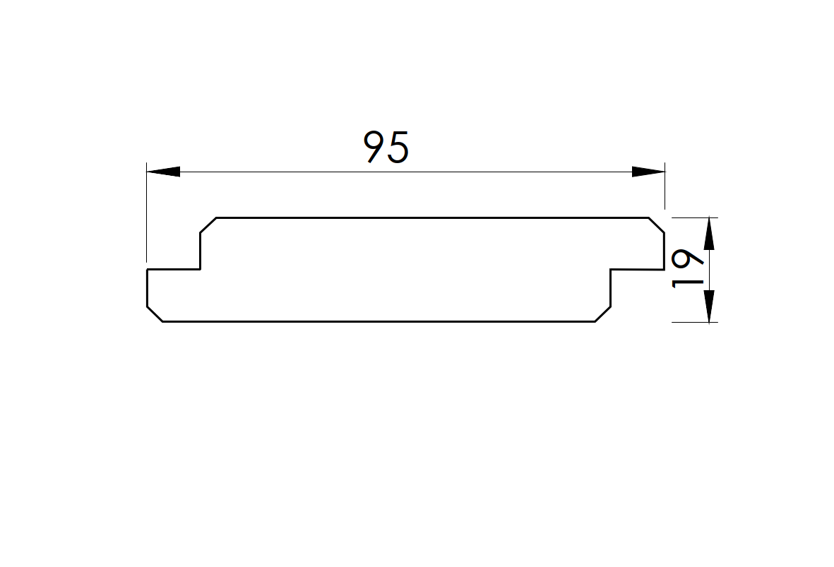 Fenyőfa kerítéselem 19×95 – 1200 mm