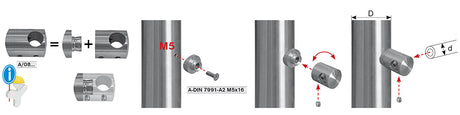 Keresztrúd tartólem D12mm/D42,4mm csőre