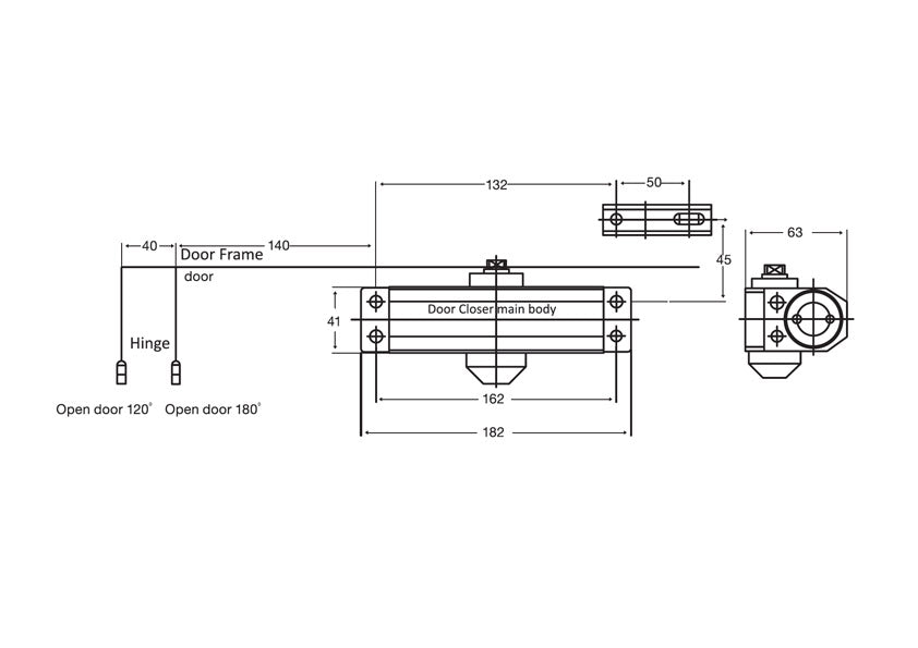 Hidraulikus ajtócsillapító AISI304
