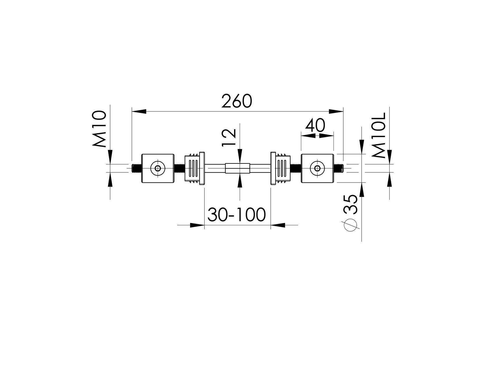Zártszelvényt rögzítő elem 40x40, 60x40