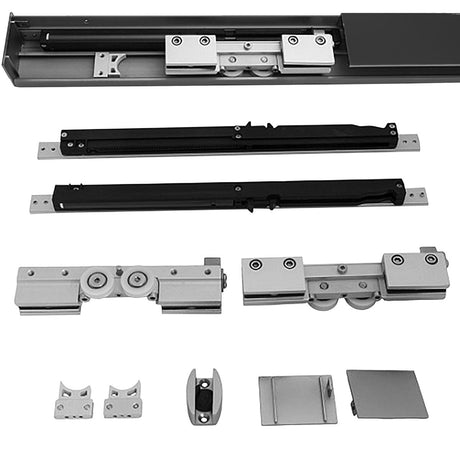 Tolóüvegajtó teljes vasalatgarnitúra -alu black