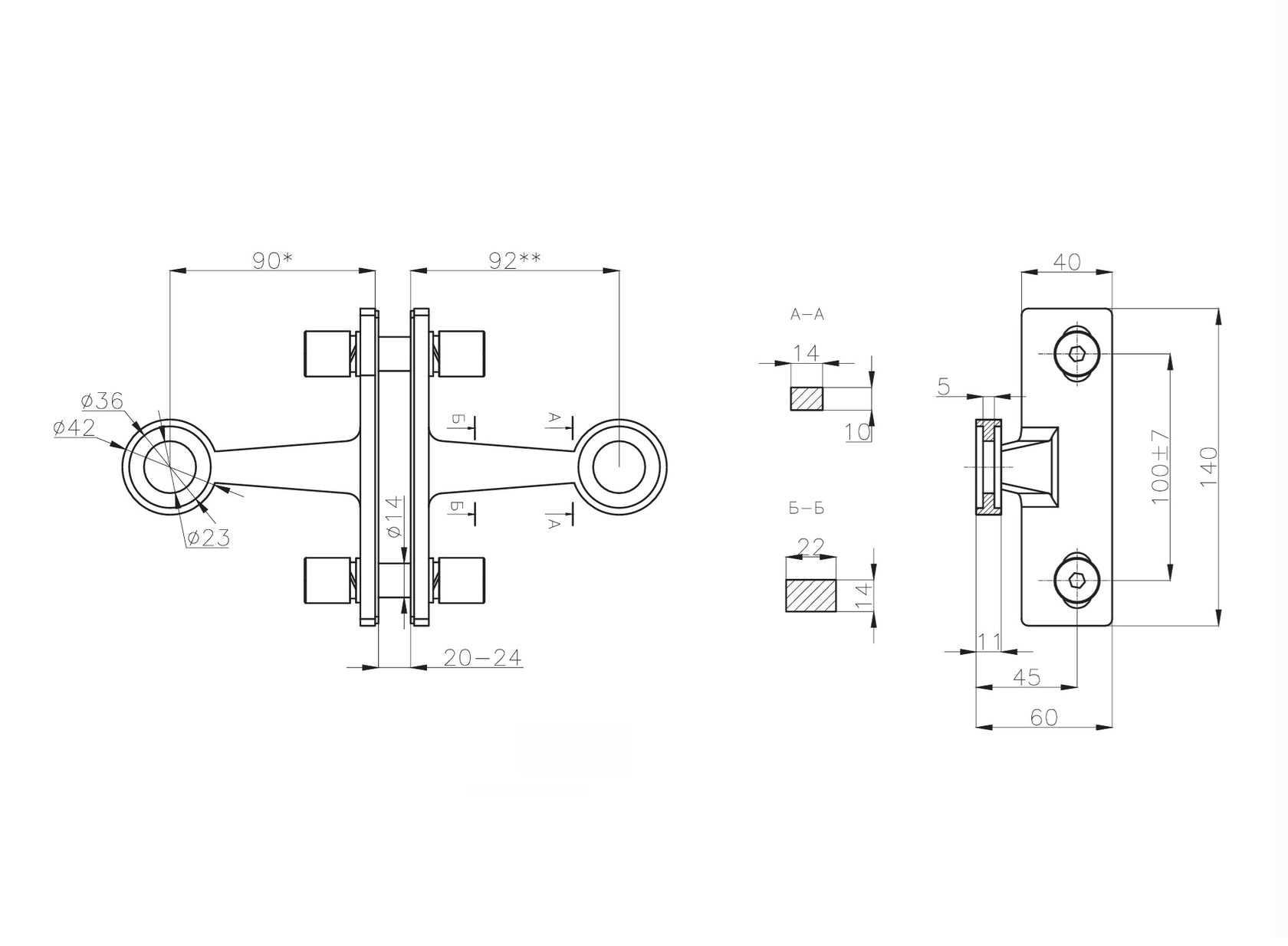 Síküvegtartó pók - kétkaros