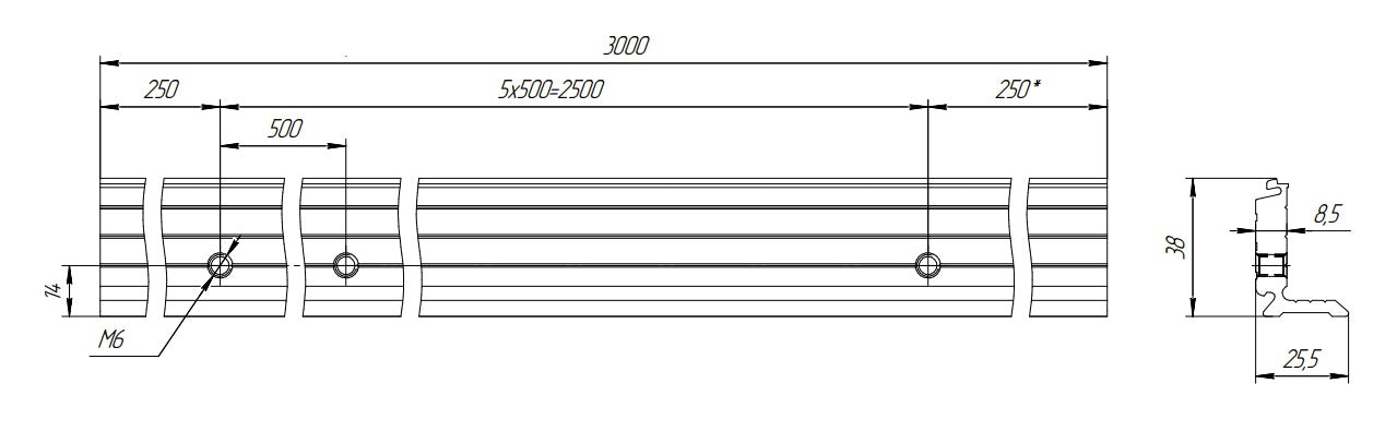Alumínium profil üveghez, takaróval BLACK H40