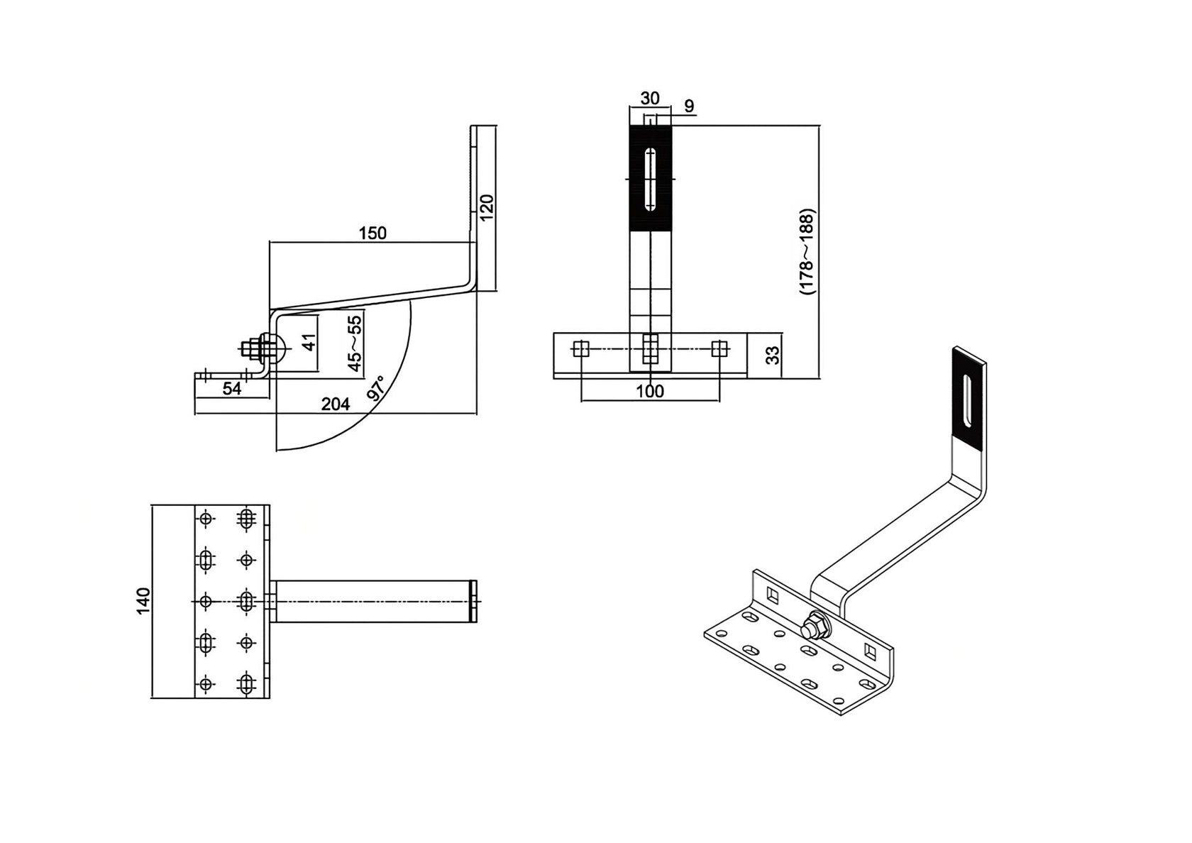 Rozsdamentes, állítható kampó